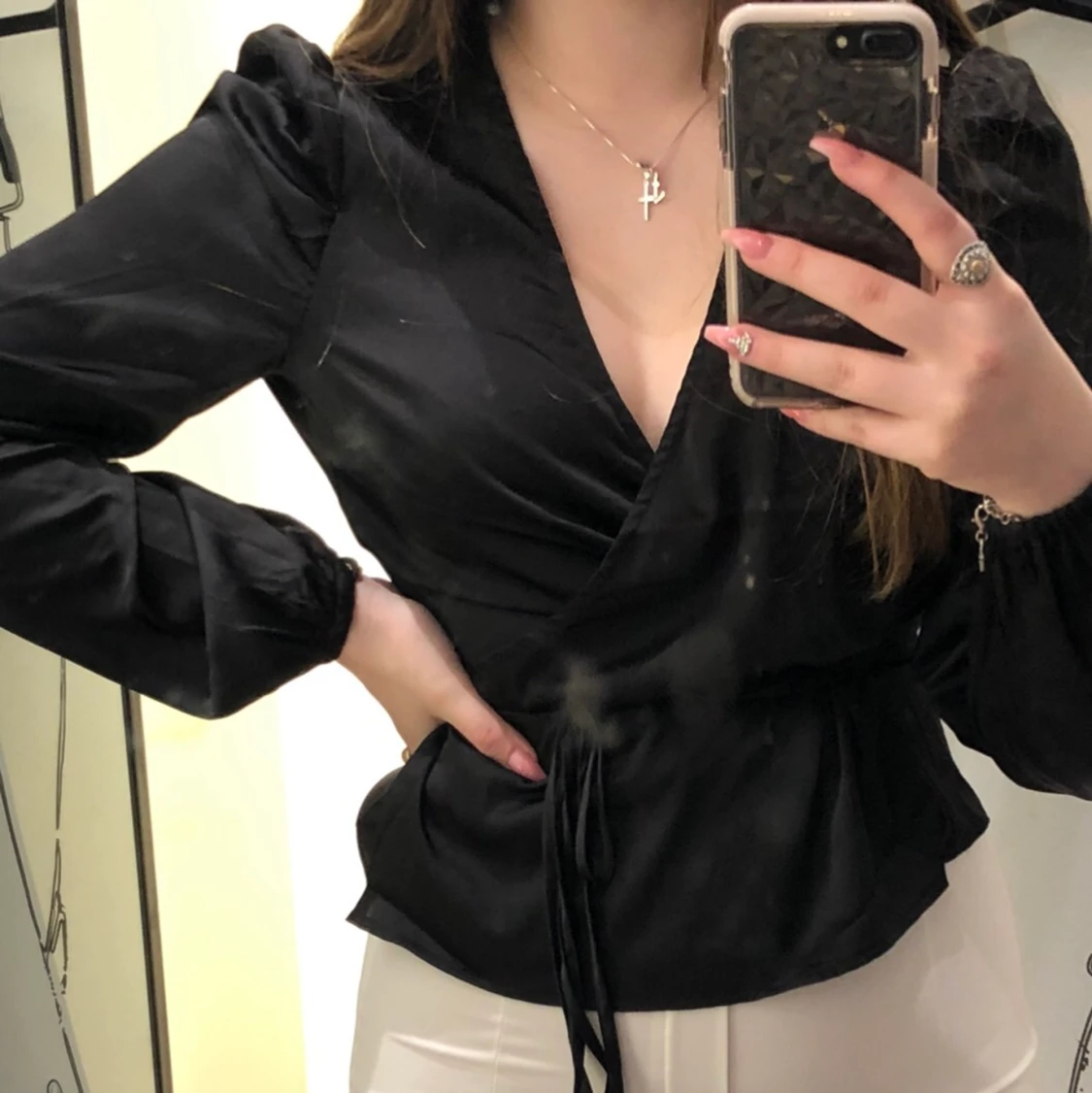 omlott tröja💘 satinliknande tyg - 90