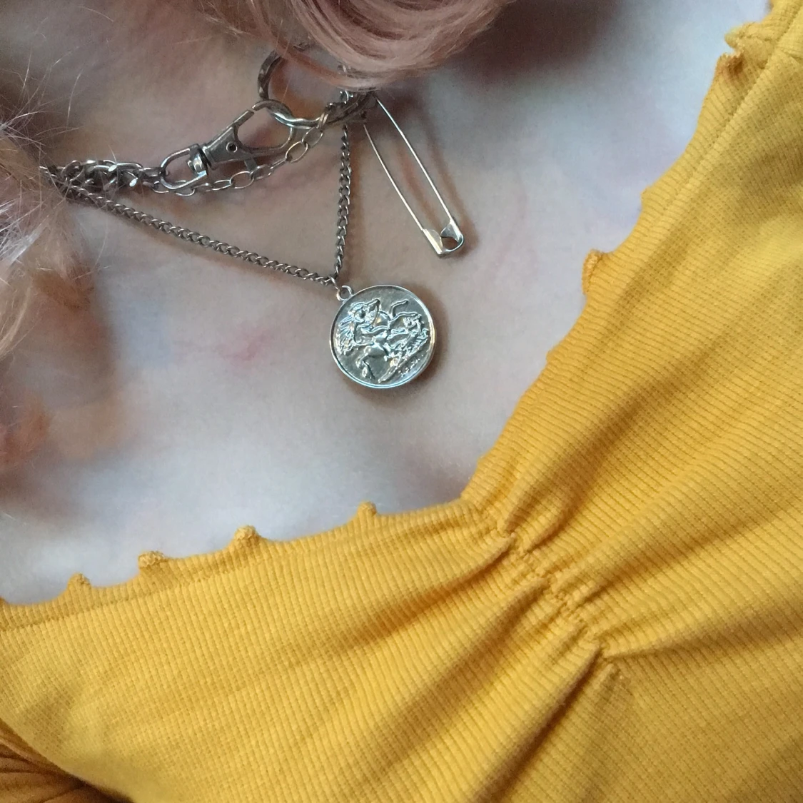 Gul off-shoulder-topp XS - 91