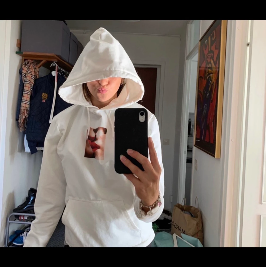 hoodie med tryck - 90