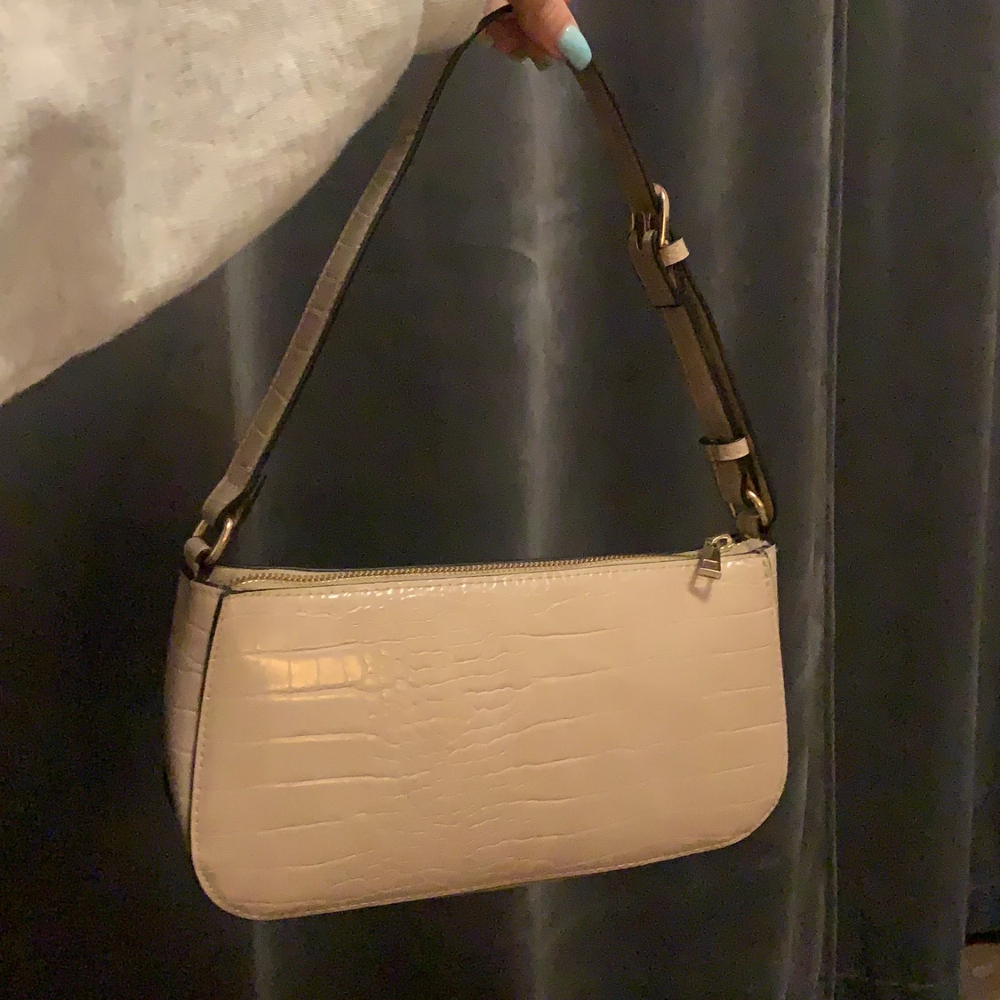 Beige baguett väska   - 90