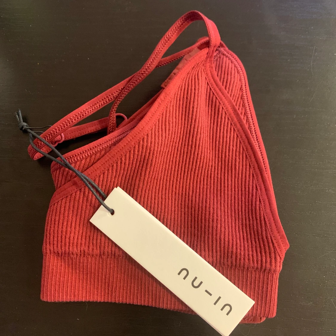 Ribbad V-neck soft bra - 91