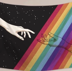 Coolt ”tygskynke” att hänga på väggen! - Jättefint och coolt ”tygskynke” att hänga på väggen!                                                                        Köpt för länge sedan och har aldrig hängt på vägen innan då jag känner att den ej passar in i mitt rum.      50 kr + frakt, priset går däremot att diskutera då jag vill bli av med den!                                                        Observera att färgerna på andra bilden ej överstänker med hur den ser ut påriktigt då ljuset var dåligt!