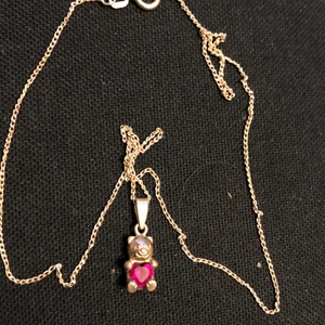 Äkta silver äkta rubin - Underbart halsband