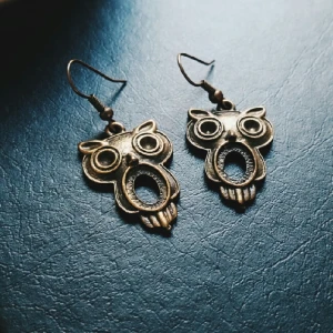  - Vintage owl earrings. Aldrig använda. 