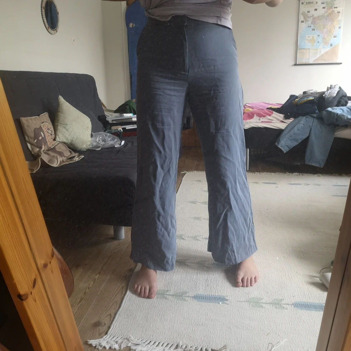 Gråblå kostymbyxor  - 90