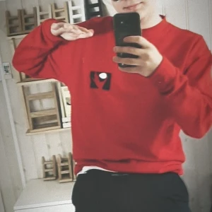 Collegetröja - Röd collegetröja i mycket fint skick köpt på Humana. Säljer pga att jag har för mycket kläder. Står M med skulle säga att den är närmare L i strlk. Funkar bra som oversized.
