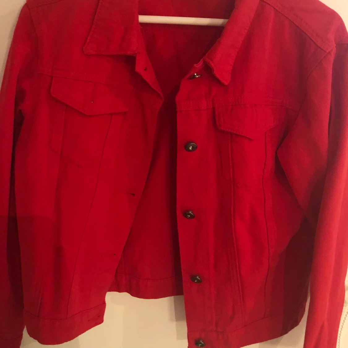 Röd jeansjacka - 90