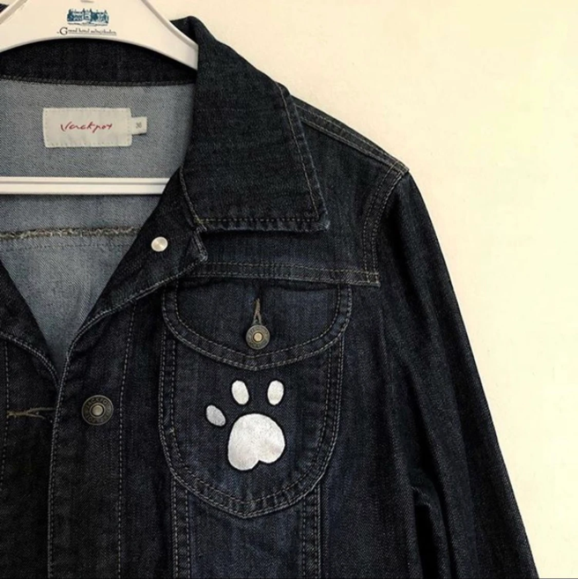 Målad jeansjacka  - 90