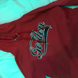 Röd hoodie - Röd hoodie med ett tryck som det står golden på. Skriv för mer bilder och frågor. Frakt ingår inte