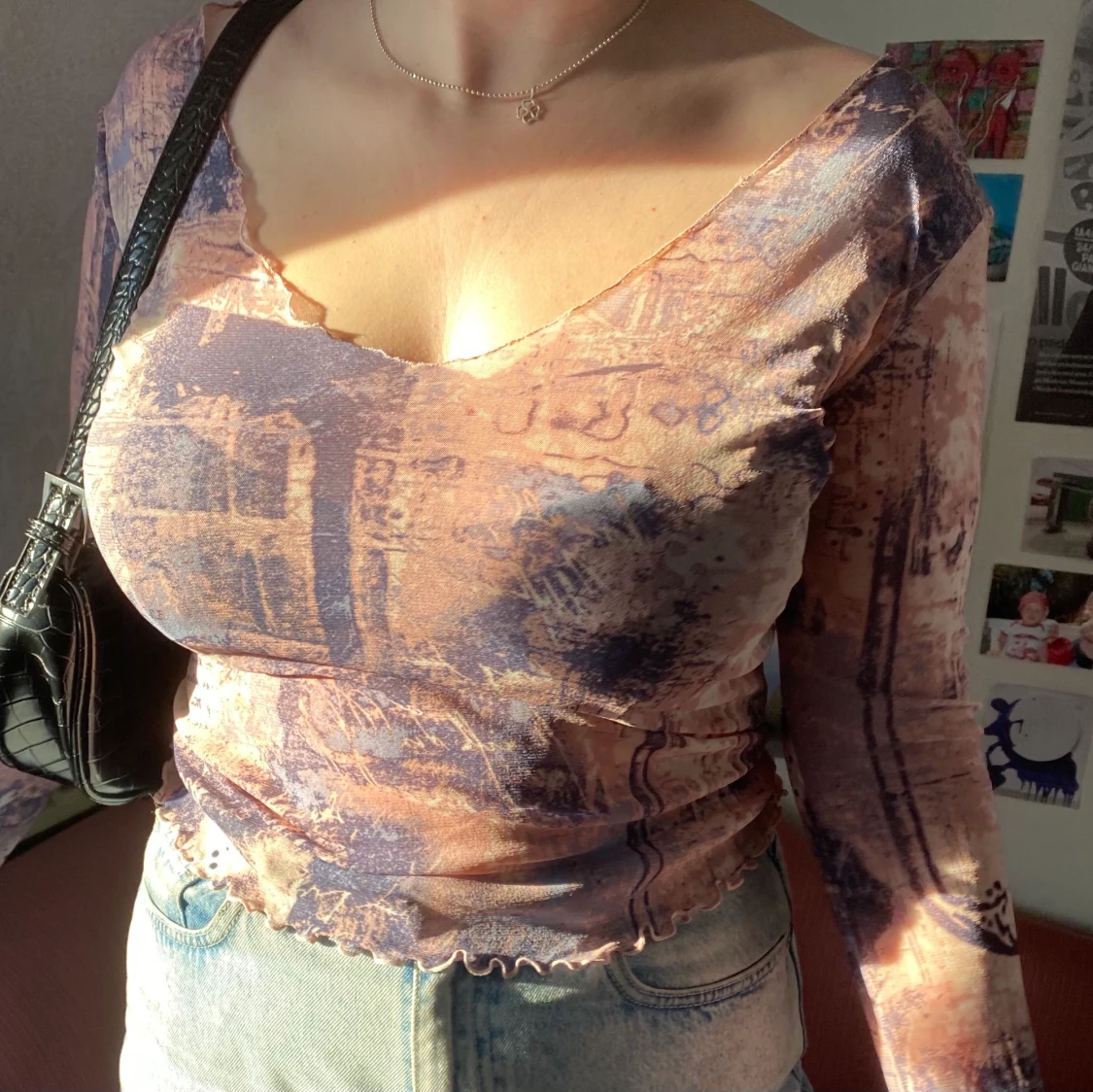 Trendig y2k mesh top  - 90