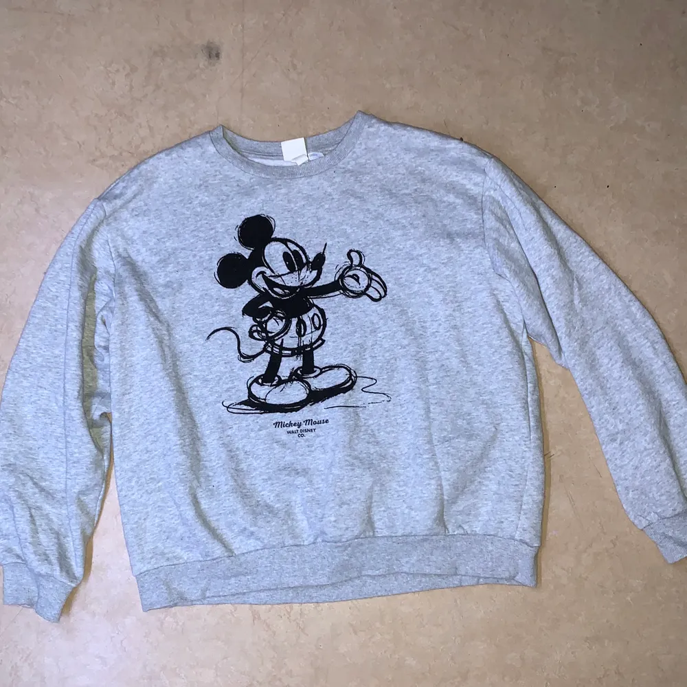 Säljer en mickey mouse tjocktröja, använt 2 gånger, väldigt gosig och skön, perfekt för dig som gillar mickey mouse, finns på gröna linjen, tar emot Swish & kontanter :). Tröjor & Koftor.