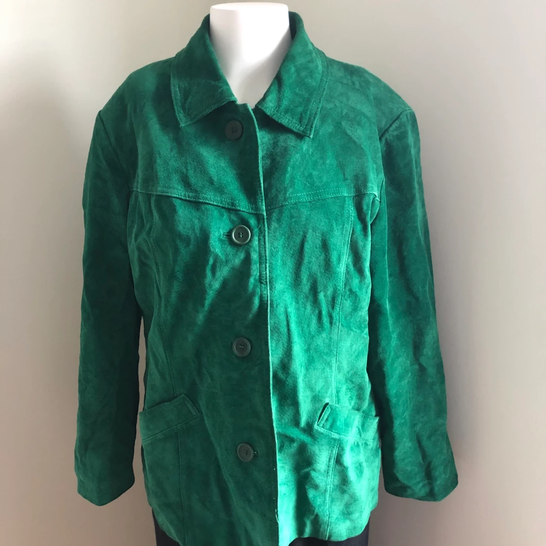 Grön läderjacka 