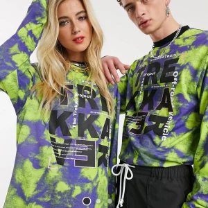 SÖKES collusion grön lila batik tröja storlek L XL  - Hej! Jag SÖKER efter denna batiktröjan frön Collusion såld hos Asos. I storlek L eller XL. Om du sitter på denna, hör av dig! Är så ledsen att jag inte fick chansen att beställa den 😭