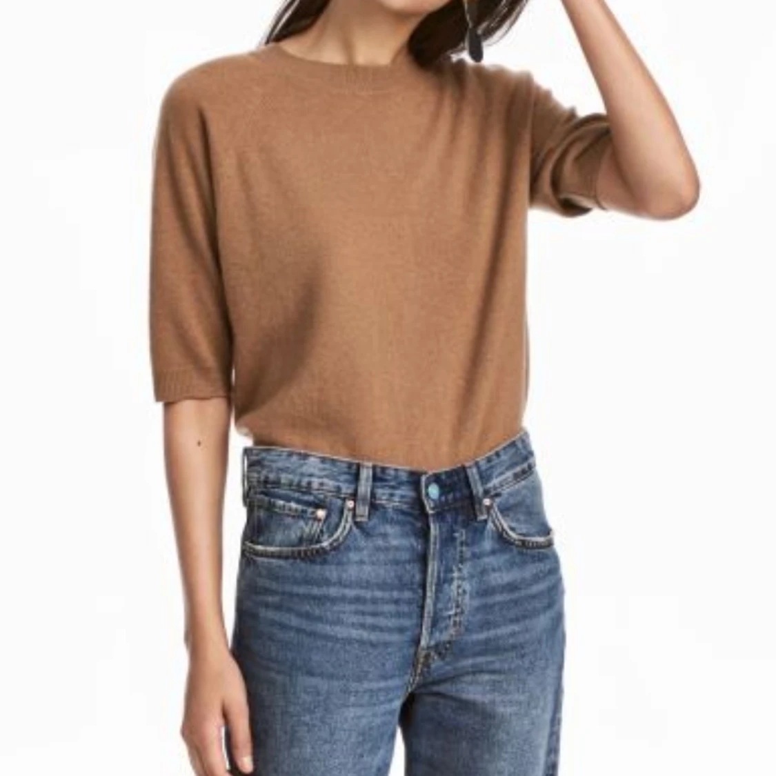 Kortärmad kashmirtröja  - 90