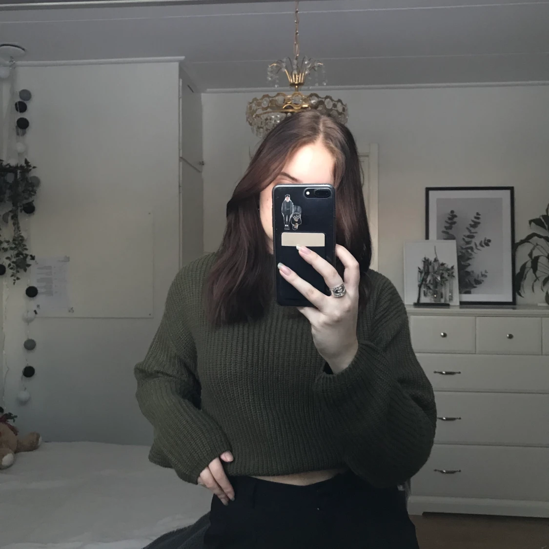 Grön stickad tröja från h&m - 90