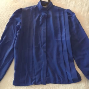  - Kornblå blus/skjorta köpt på second hand. Mycket gott skick! Känns som siden men tror det är polyester. Frakt 30kr eller möts i Sthlm. Bor med katt! 👨‍👨‍👧