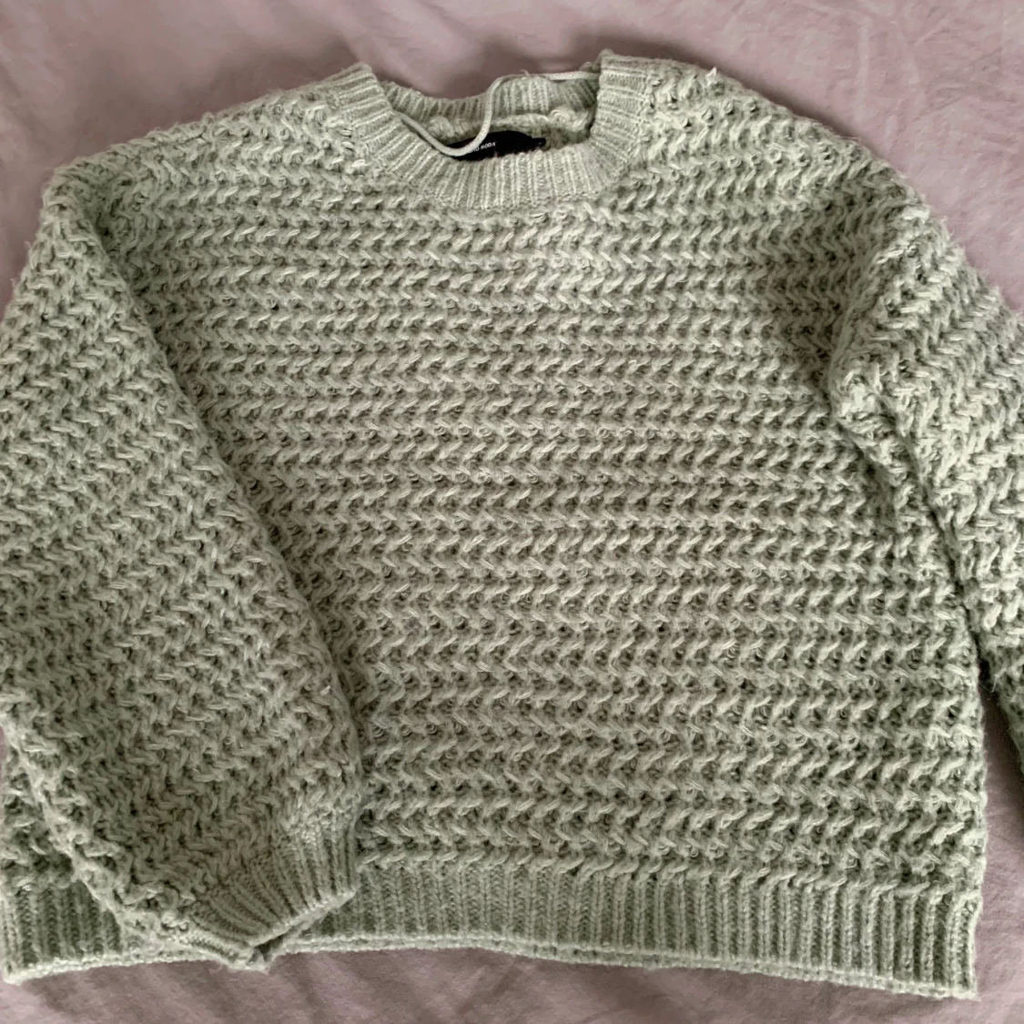 Grön stickad tröja - 90