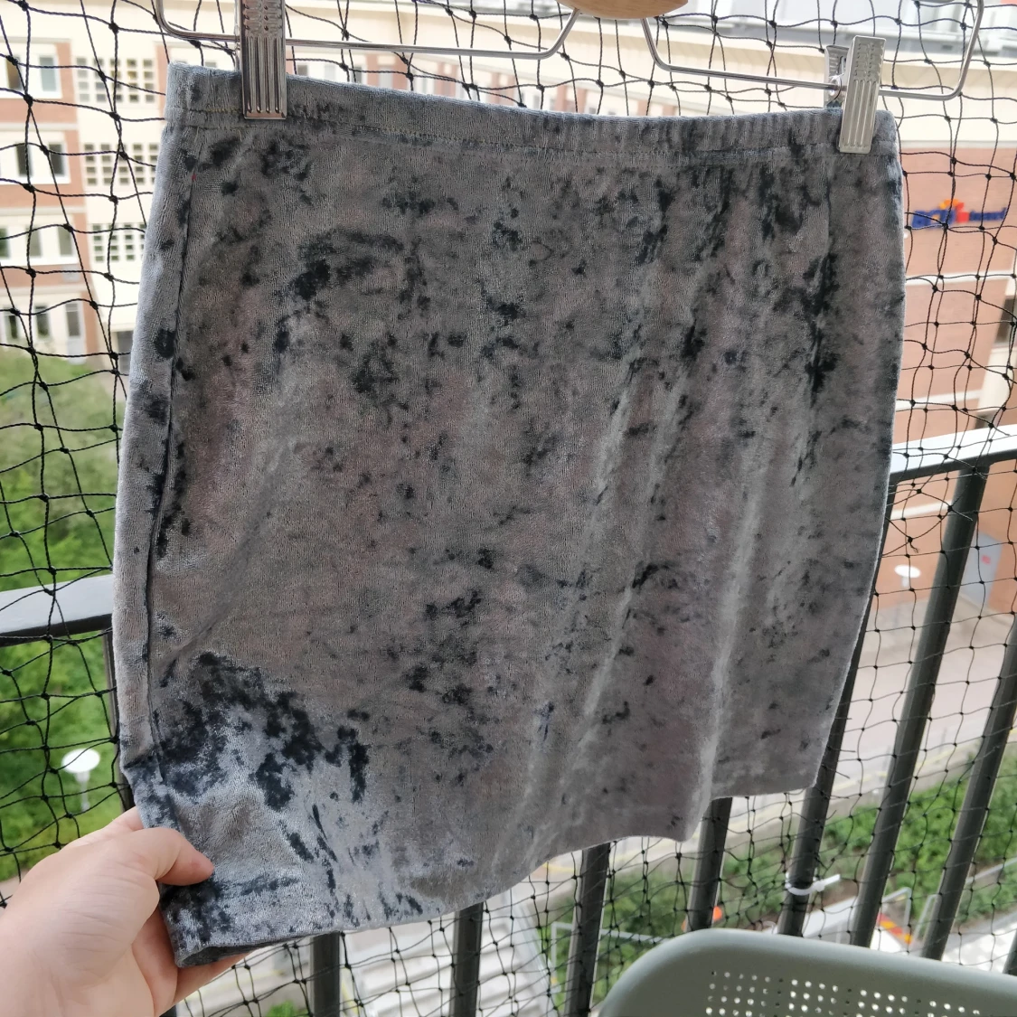 Sammetskjol silver  - 90