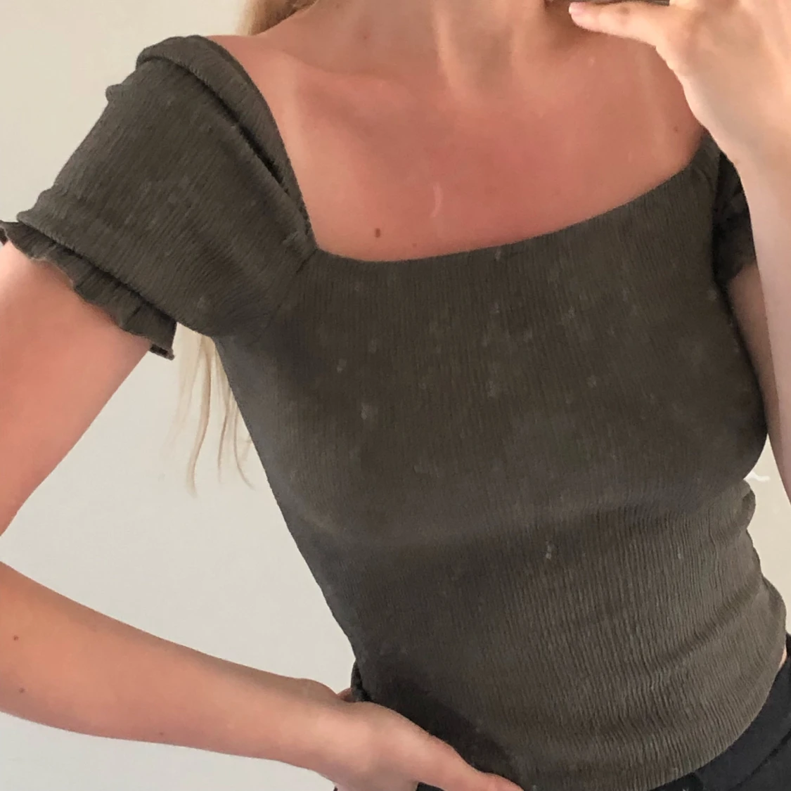 Puffärm tröja grön