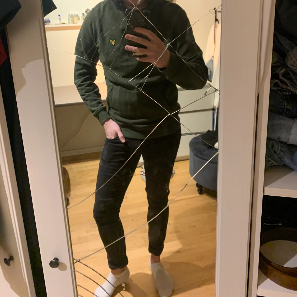 Lyle scott hoodie mörk grön  - 91