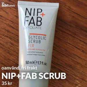  - Helt oanvänd Glycolic scrub från NIP+FAB. Frakt ingår i priset! Skriv om du har frågor eller vill ha fler bilder☺️💕