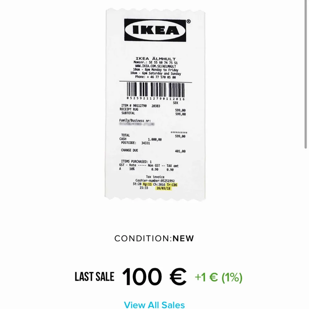 Säljer en ”kvittomatta” från Virgil x IKEA droppet i november. Hade planer på att använda den i framtiden men då jag även köpte den andra mattan så står den mest och dammar tyvärr. BUD FR. 900kr — KÖP 1100kr. Möts i Malmö/Lund. OÖPPNAD!. Övrigt.