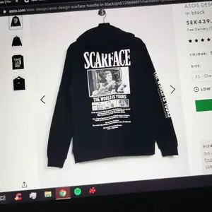 Hejhej!! Söker denna scarface hoodien från ASOS k storlek M!! 