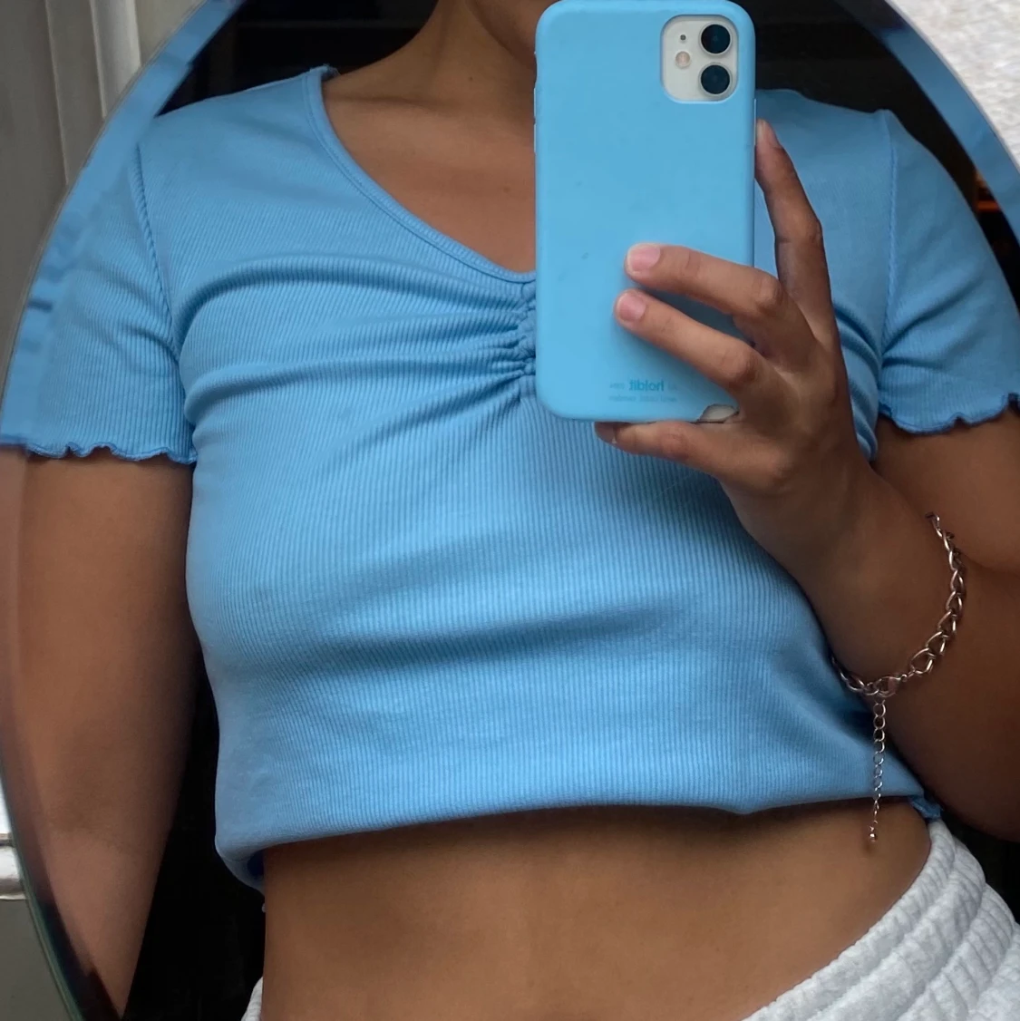 Babyblå croptop SHEIN
