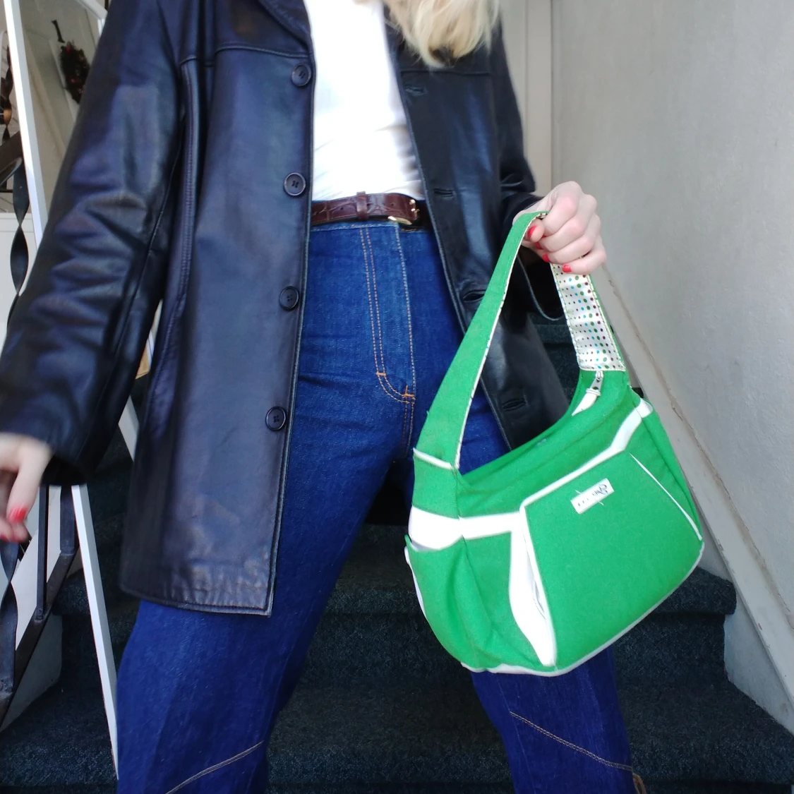 Grön axelväska 🐊 - 91