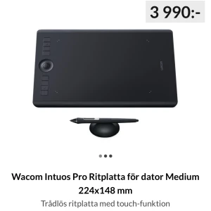 stor ritplatta - hej säljer min superproffsiga ritplatta då jag har två och ja, behöver bara en. köpte den för 3990kr julen 2018 och har använt den någon gång varannnan månad. så den är i fint skick och funkar som den ska. börjar med att sätta priset på 2500