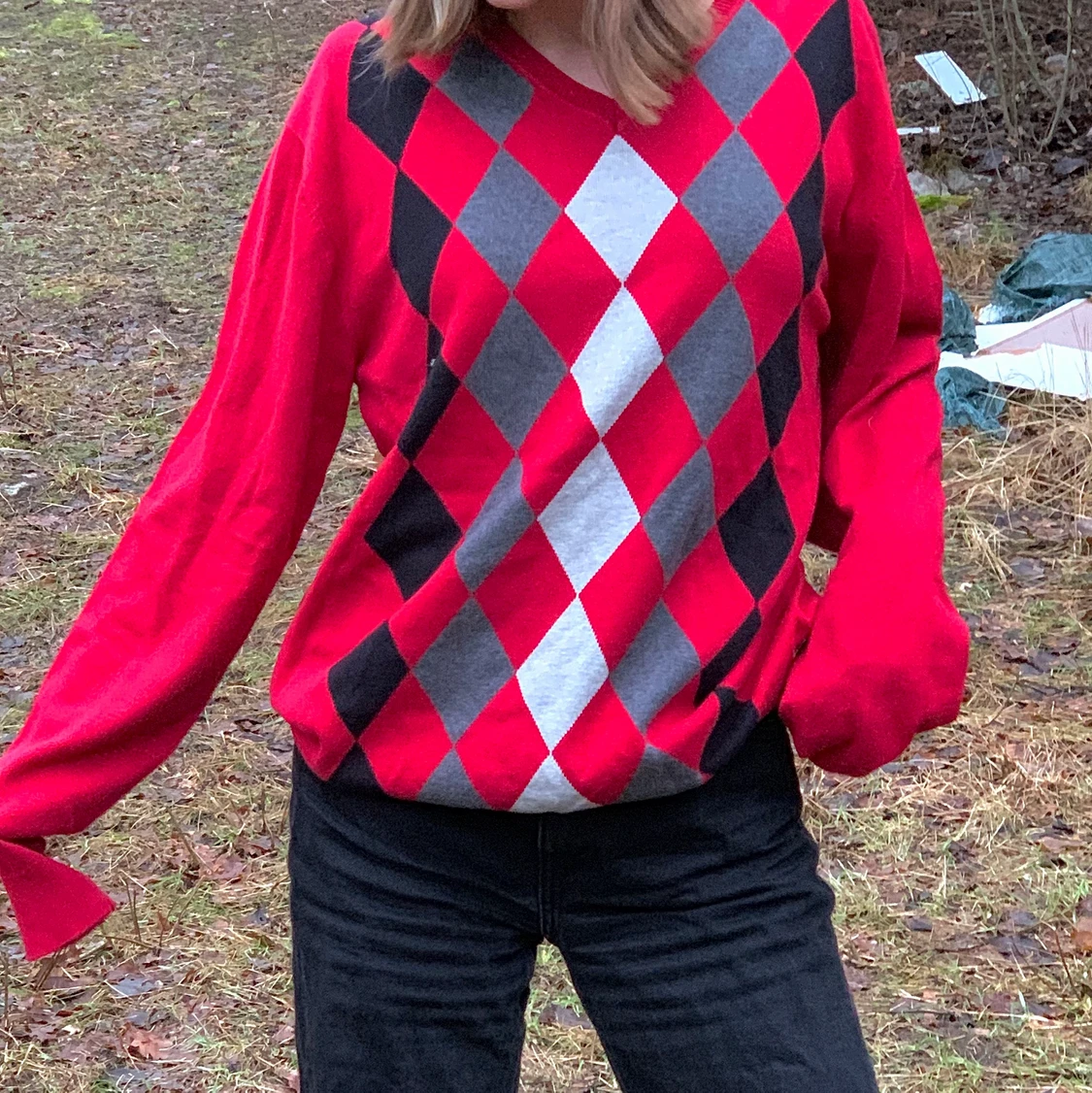 Vintage sweatshirt argyle