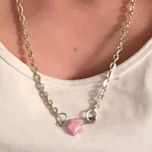 Halsband - Fin silverkedja med liten ros stjärna⭐️(frakt ingår i priset)⭐️