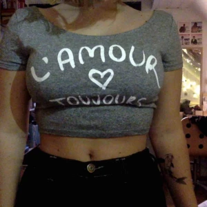  - söt croptop, storlek S, färg grå (tänk myrornas krig)  jag är en storlek M, den är tajt fit på mig, men inte för liten! frakt 30