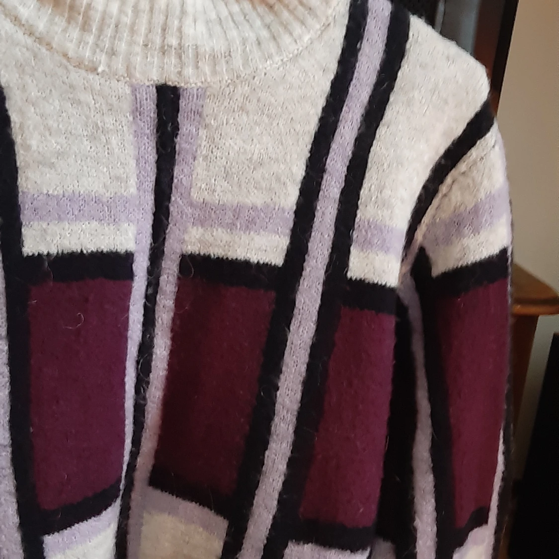 Stickad mönstrad tröja - 90