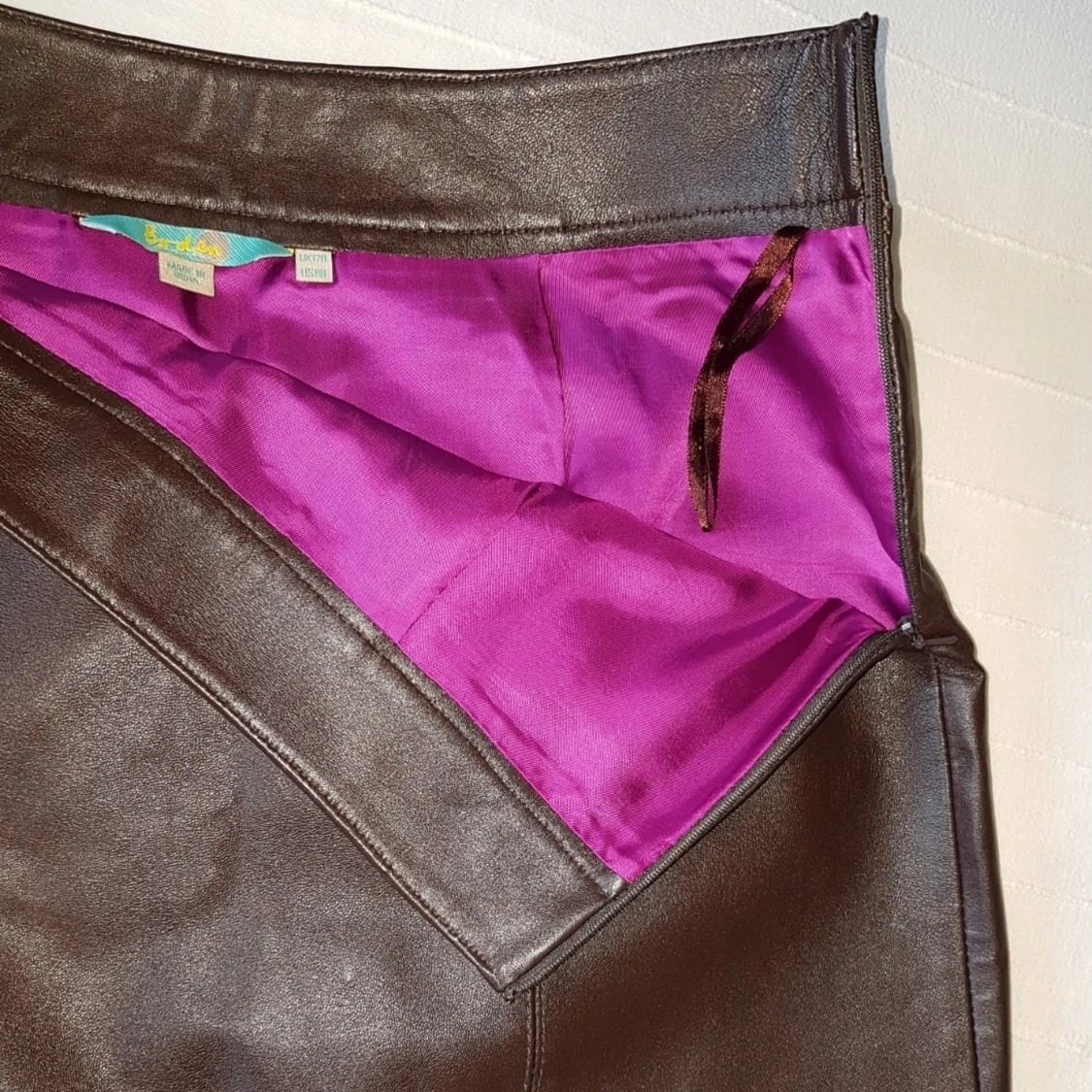 Brown Leather Skirt - 90