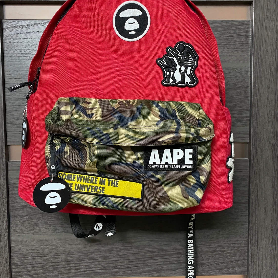 AAPE BY A BATHING APE RED CAMO BACKPACK 