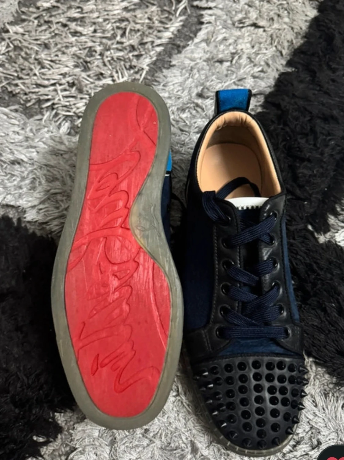 Christian Louboutin svarta sneakers med nitar - 3