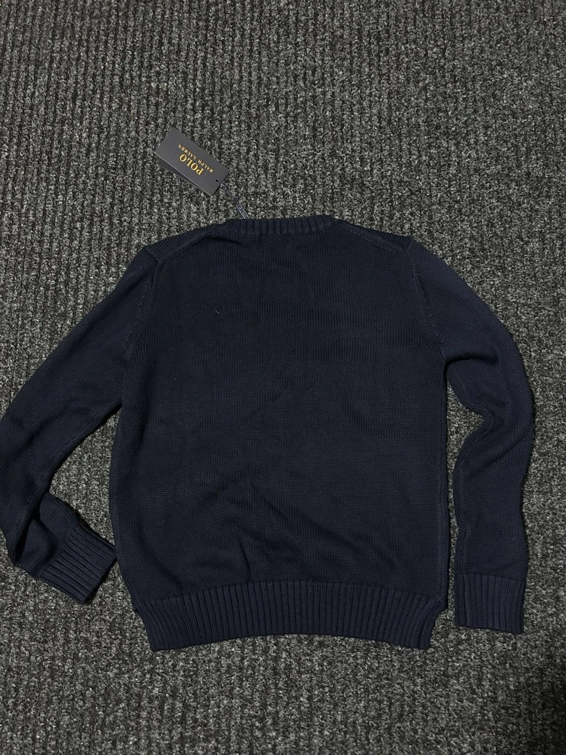 Mörkblå stickad tröja Polo Bear RL - 2