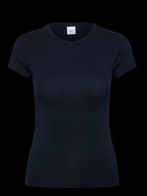 Marinblå basic t-shirt  - En enkel marinblå t-shirt med rund hals och korta ärmar. Modellen är figurnära och tillverkad i mjuk bomull som känns skön mot huden. Perfekt att matcha med jeans eller kjol för en clean look. Köptes på Gina tricot men finns ej kvar🤍