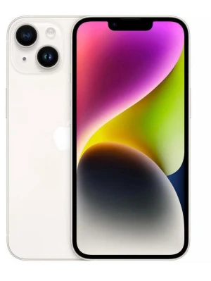 iPhone 14 - Iphone 14 med 128 GB fungerar som vanligt men har skrapor på sidornaoch framsidans samt spricka på baksidan. Batteri hälsan är 78%