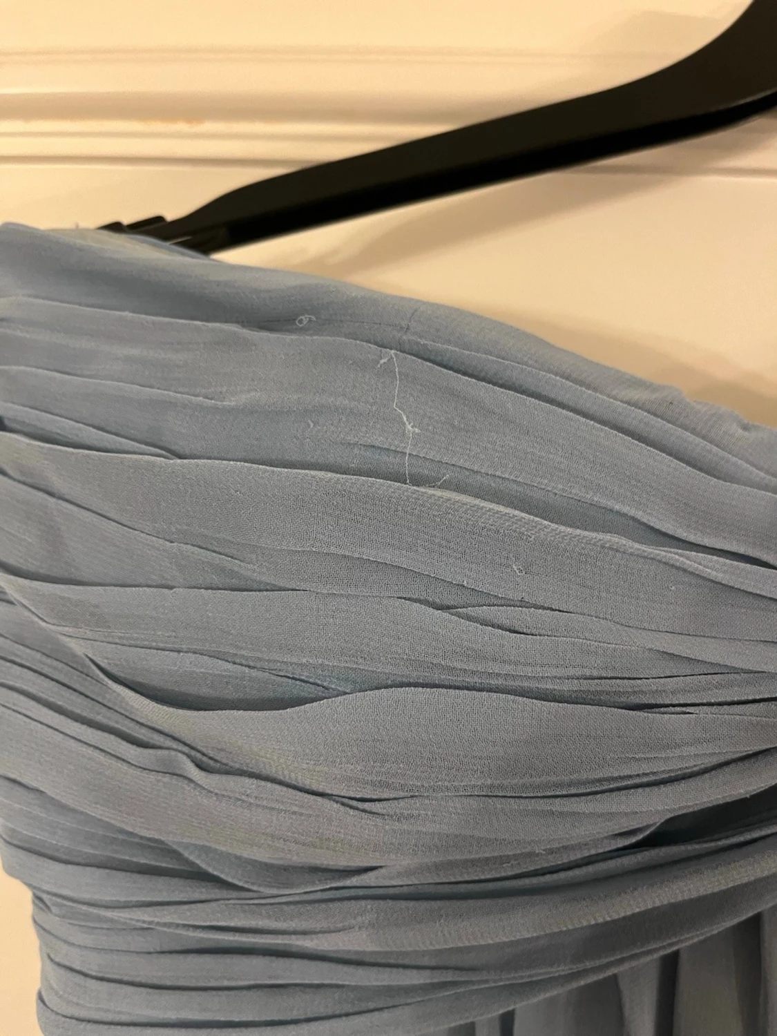 Ljusblå axelbandslös långklänning - 2