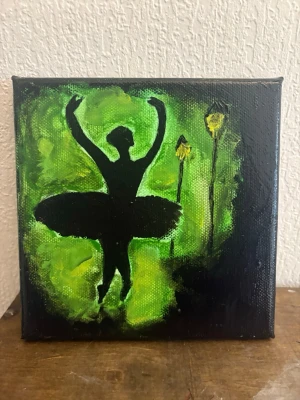 Handmade ballerina painting - Handmade green and black ballerina painting. Took 2 weeks.