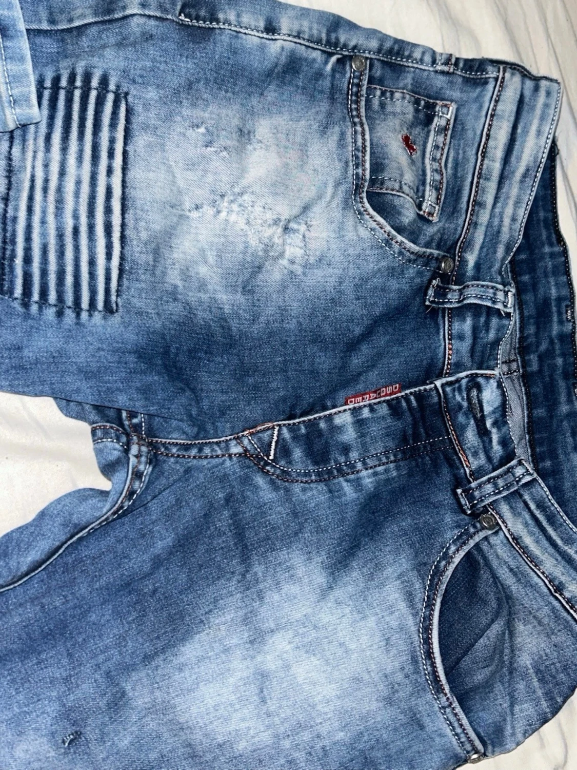 Blå Dsquared jeans med ribbade detaljer