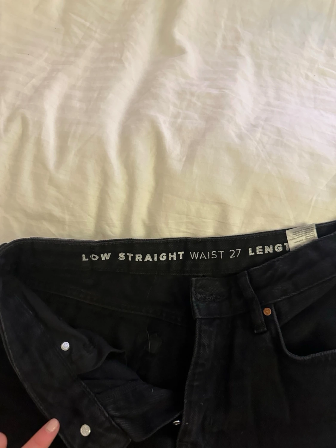 Svarta low waist straight jeans - 2