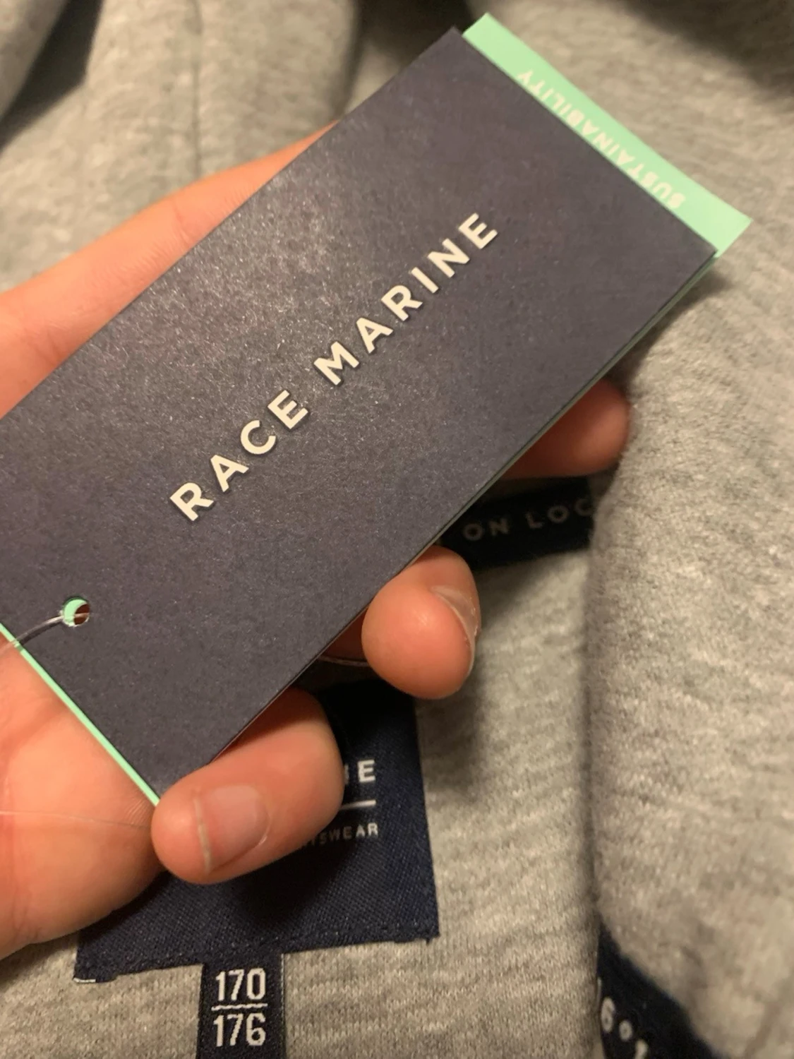 Grå racemarine hoodie - 3