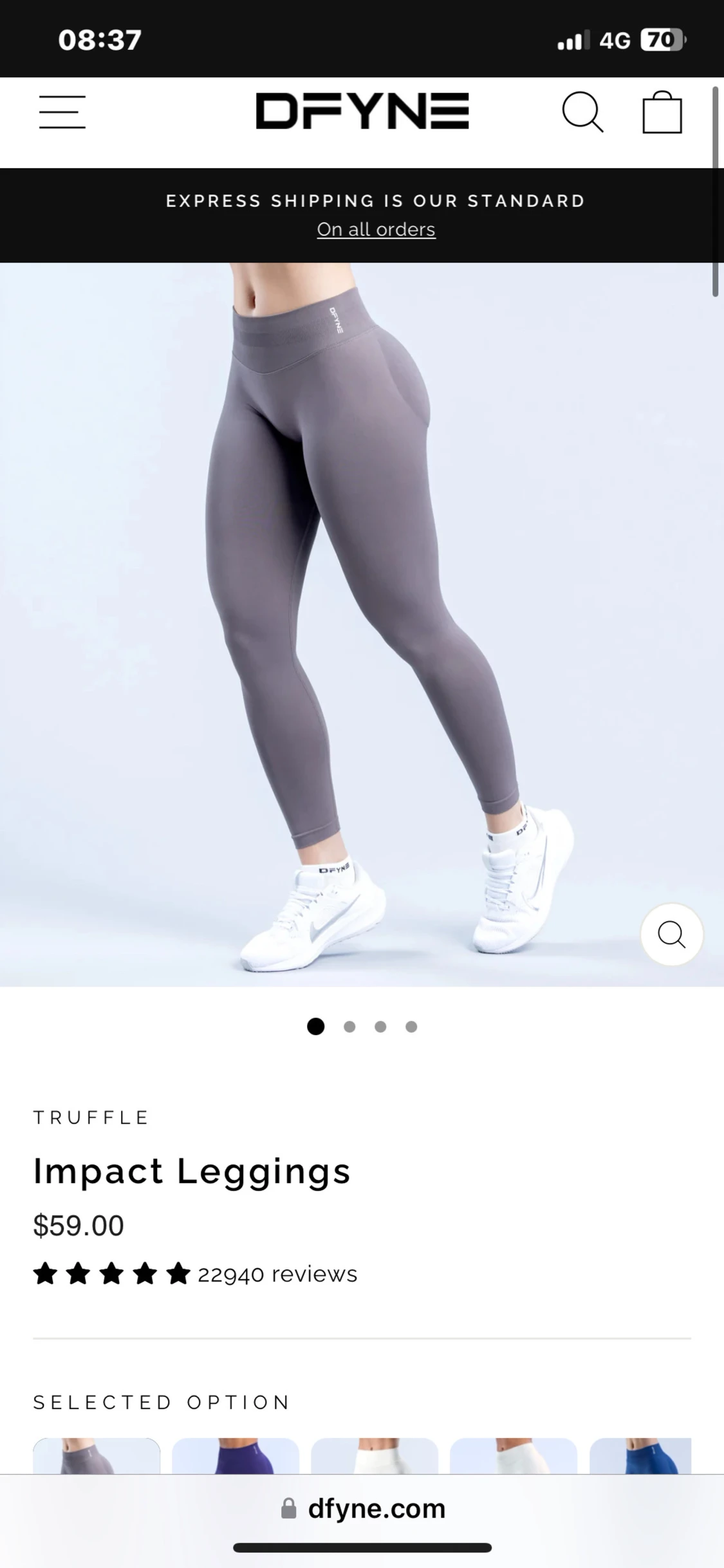 DFYNE Impact Leggings Truffle M - 3