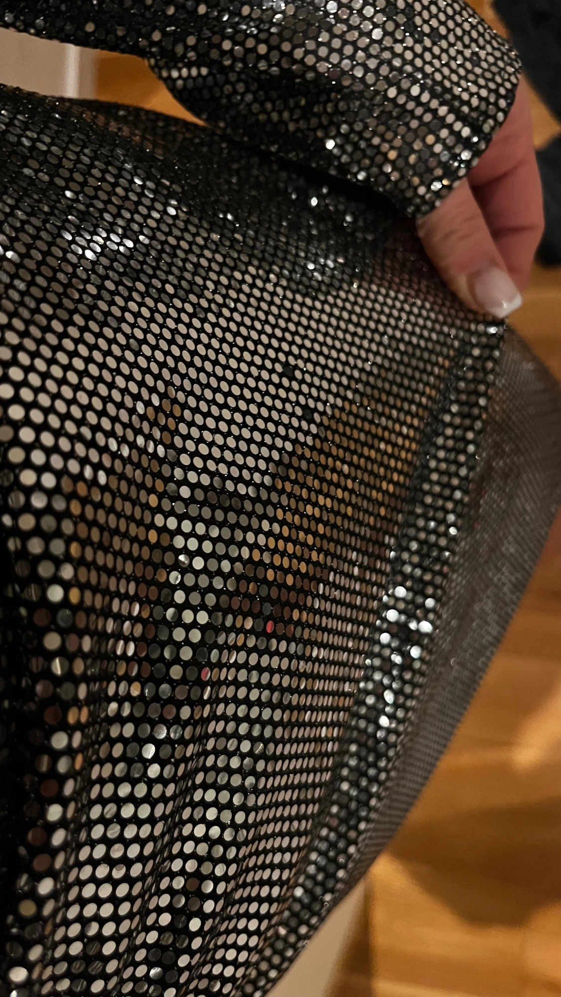 Glittrig silver kortklänning - 1