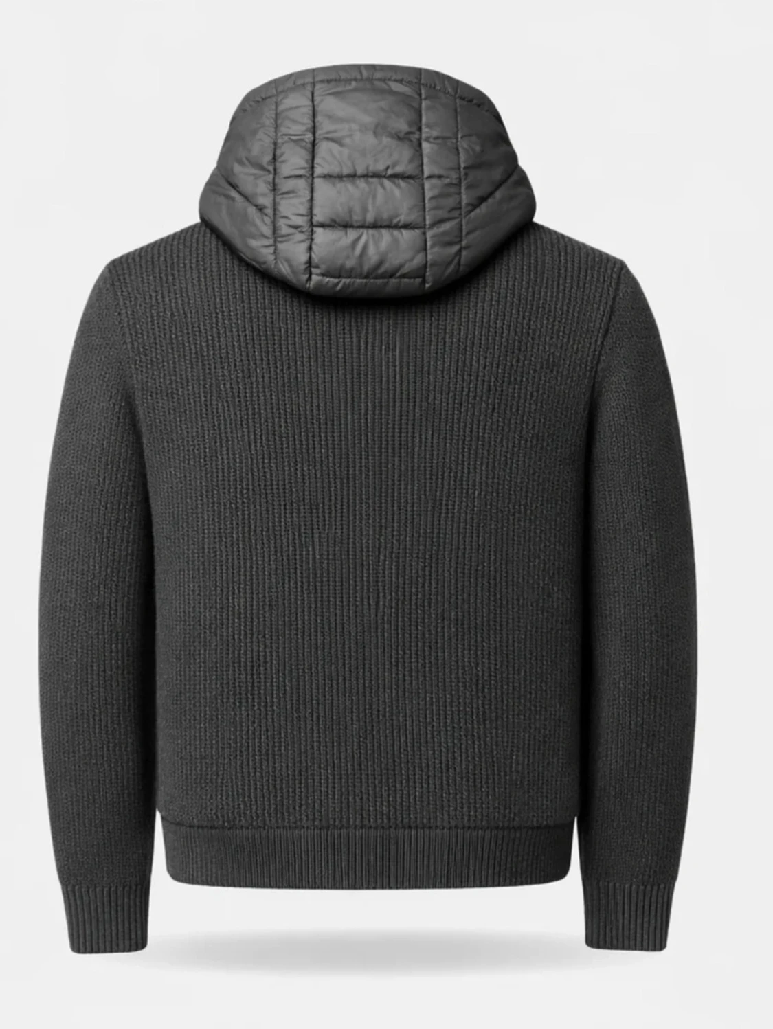 Svart teddyjacka med huva och dragkedja - 1