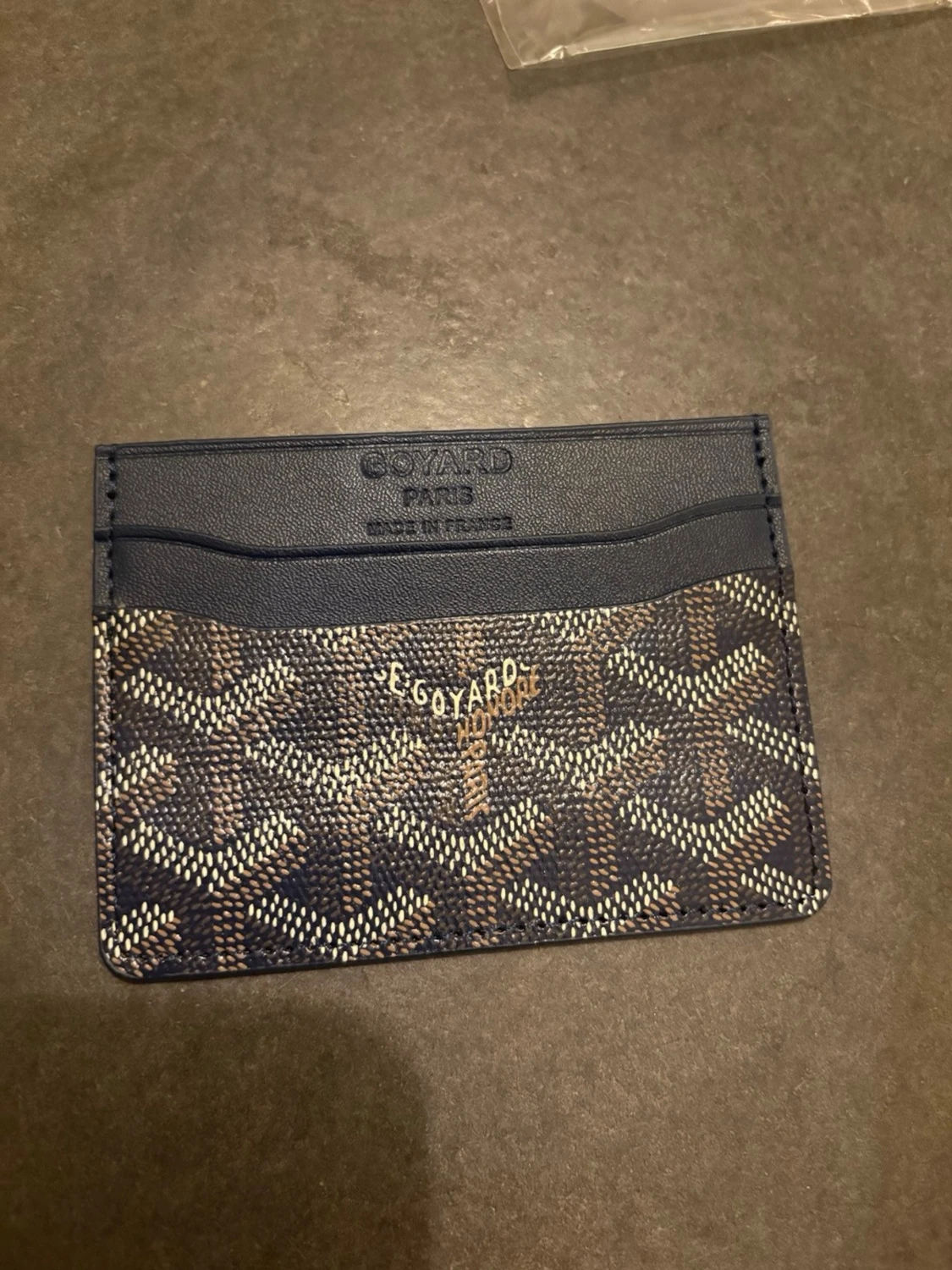 Blå G korthållare i skinn - 1