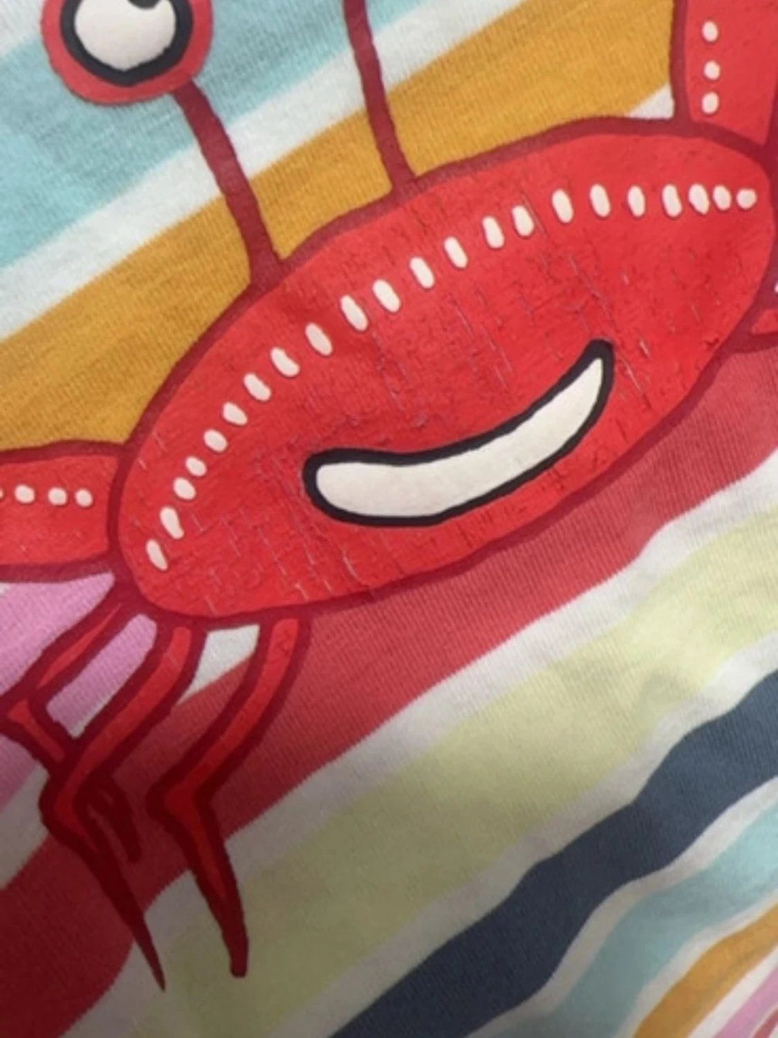 Randig t-shirt med krabba, Polarn O. Pyret - 1